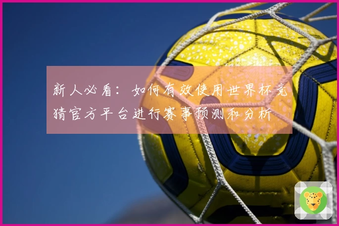 新人必看：如何有效使用世界杯竞猜官方平台进行赛事预测和分析